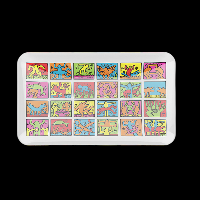 K. Haring Glass Rolling Tray